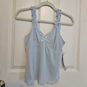 Madden Girl Light Blue Camisole with RuffLes
